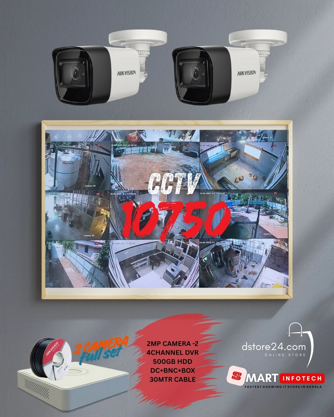 CCTV Full Set HIKVISION (2camera full set)